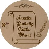 20LI Etiket 'anneler Gününüz Kutlu Olsun' Yazılı Yapışkanlı Sticker Küçük Boy