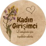 20LI Etiket 'kadın Girişimci Desteğiniz Için Teşekkürler' Yazılı Yapışkanlı Sticker Küçük Boy