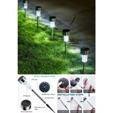 20'li Metal Gövdeli Beyaz Ledli Solar Güneş Enerjili Bahçe Lambası 30 cm Saplama