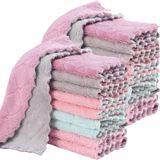 20'li Paket Temizlik Bezi Mutfak Bezi, Bulaşık Havluları Süper Emici Mercan Kadife Bulaşık Havlusu, Mikrofiber Premium Yumuşak Çay Havluları, Hızlı Kuru Bezler, Çok Amaçlı Yeniden Kullanılabilir