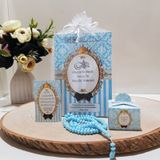 20li Set Taçlı Mavi Yasin-I Şerif + Tül Kese + Tesbih + Magnet + Lokumluk