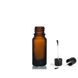20ml kahverengi cam şişe fırça kapaklı, 12 adet, ecza şişesi, kozmetik şişe, yapıştırıcı şişesi, yağ şişesi