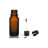 20ml kahverengi cam şişe fırça kapaklı, 24 adet, ecza şişesi, kozmetik şişe, yapıştırıcı şişesi, yağ şişesi