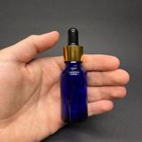20Ml Mavi Cam Damlalıklı Şişe , Gold Metal Kapak , 20 Cc Mavi Cam Damlalıklı Şişe x 6 Adet