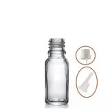 20ML Şeffaf Cam Içten Damlalıklı Şişe Beyaz Kapak, 12 Adet, Damlalıklı Şişe, Damlatmalı Şişe