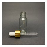 20ML Şeffaf, Cam Şişe, 12 Adet, Cam Damlalıklı, Ecza Şişesi, Propolis Şişesi, Gold Kapak Beyaz Emzik