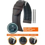 20mm-22mm-24mm saatlerle uyumlu soft silikon deri saat kordonu kayışı ls35-klasık-kahve-kahve - 20 mm - Kahverengi