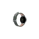 20mm Kordon Genişliği Olan Saatlerle Uyumlu 20 Mm Hakiki Deri Düz Haki Kordon Silver Toka