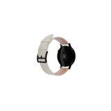 20mm Kordon Genişliği Olan Saatlerle Uyumlu 20 Mm Hakiki Deri Düz Krem Kordon Siyah Toka