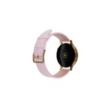 20mm Kordon Genişliği Olan Saatlerle Uyumlu 20 Mm Hakiki Deri Düz Pembe Kordon Gold Toka