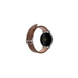 20mm Kordon Genişliği Olan Saatlerle Uyumlu 20 Mm Hakiki Deri Düz Taba Kordon Silver Toka