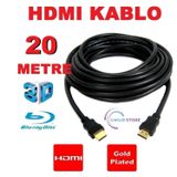 20MT 20 Metre Hdmi Kablo Filtreli Altın Uçlu Yüksek Kalite Full Hd 1080P Hd Hecid Hejdi Siyah Pvc