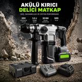 20V Akülü Kırıcı Delici Sds Plus Kömürsüz Motor 3.5J Darbeli Matkap 30Mm Beton Delme Çift 5.0Ah Akü