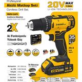 20V Akülü Vidalama Seti, Güçlü ve Taşınabilir Elektrikli El Aleti - Seçenek 1