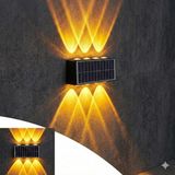 20W Güneş Enerjili Dış Mekan Bahçe Duvar Lambası - Cata Kos Solar LED Aplik - IP65 Su Geçirmez, 3200K Gün Işığı & Amber Dekoratif Aydınlatma (Amber Renk Işık) - 0 - Siyah