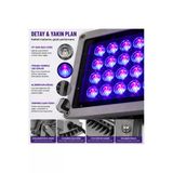 20W Led Bitki Yetiştirme Projektörü (Grow Light) Uv Lamba – 10° Lensli - 180 × 140 Mm