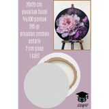 20X20 CM yuvarlak tuval %100 pamuk 285 gr arkadan zımbalı astarlı 2 cm şase 1 ADET