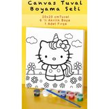 20X20 Tuval Boyama Seti 6'lı Boya ve Fırça Hediyeli Hello Kitty 2