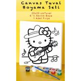 20X20 Tuval Boyama Seti 6'lı Boya ve Fırça Hediyeli Hello Kitty 4