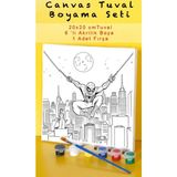 20X20 Tuval Boyama Seti 6'lı Boya ve Fırça Hediyeli Spiderman 4