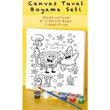 20X20 Tuval Boyama Seti 6'lı Boya ve Fırça Hediyeli Sponge Bob Sünger Bob 1