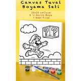 20X20 Tuval Boyama Seti 6'lı Boya ve Fırça Hediyeli Super Mario 1