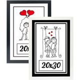 20X30 2'li Fotoğraf Çerçevesi Siyah-Beyaz Modern Ofis Sanat Ev Home Dekoratif Çerçeve ÖZC-02-SİYAH-BEYAZ-20X30