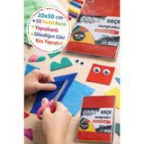 20x30 cm Renkli Keçe 10’lu Set Yapışkanlı & Düz Keçe Kumaş Hobi Okul El İşi Keçesi DMRP-039720