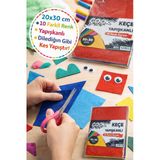 20X30 Cm Renkli Keçe 10’Lu Set Yapışkanlı & Düz Keçe Kumaş Hobi Okul El İşi Keçesi