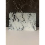 20X30CM - Buzlu Cam, Beyaz Mermer - Kesme Tahtası - Sunumluk - 0 - 99 ml