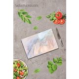20x30cm - Ezgi Mermer Görünümlü - Cam Kesme Tahta