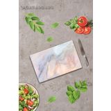 20X30cm - Ezgi Mermer Görünümlü - Cam Kesme Tahtası