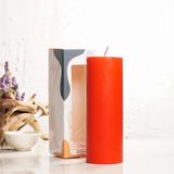 20X7 cm Mitr Kırmızı Silindir Mum - Seçenek
