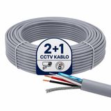 2+1 CCTV 0,22M Kamera Kablosu 100 Metre, Güvenlik Kamera Sistemleri İçin Dayanıklı ve Stabil Görüntü & Güç İletimli Kablo