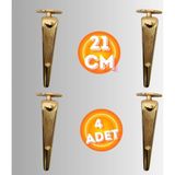 21 cm Metal Klas Koltuk Ayağı Mobilya Ayağı Ünite Ayağı Konsol Ayağı Puf Berjer Ayağı (4 Adet) - Gold