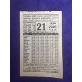 21 Ekim 2001 Takvim Yapragi - Nostalji Koleksiyonluk Takvim Yapragi