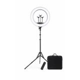 21 İnç (54 CM) Profesyonel Ring Light – 210 CM Ayarlanabilir Tripodlu, 3’lü Telefon Tutuculu, 3 Işık Modlu, Parlaklık Ayarlı, USB Güç Girişli Stüdyo & Canlı Yayın Işığı