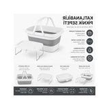 21 Litre Kapasiteli Katlanabilir Piknik Sepeti Ve Mini Masa Seti, Ergonomik Taşıma Koluyla