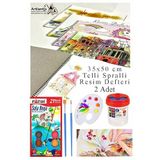 21 Renk Fatih Sulu Boya 35X50 Cm Telli Spralli Resim Defteri Resim Paleti Resim Fırçası Temizleme Kabı Suluboya Okul