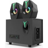 2+1 Ses Sistemi Fm Radyo Bluetooth Sd Kart USB Girişli Hoparlör Uzaktan Kumandalı Siyah R-106BT - Genel