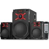 2+1 Ses Sistemi Fm Radyo Sd Kart USB Bluetooth Uzaktan Kumandalı Subwoofer Hoparlör - Siyah