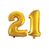 21 Yaş Sayı Folyo Balon Gold 40 İnç 100 cm