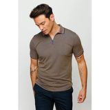 210 Desen Mta Erkek T-Shirt Fermuarlı Polo Yaka