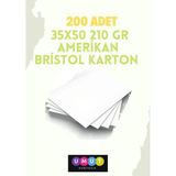 210 Gr 35x50 Amerikan Bristol Karton 200 Adet