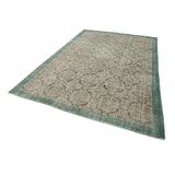 210x308 cm Kareli Kilim Yeşil Kareli Yün El Dokuma Modern Geometrik Etnik Eskitme Desenli Boho Oturma Odası Salon Yolluk Koridor Mutfak Halısı