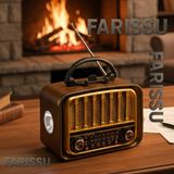 212 Farissu Everton RT-676 Retro Görünümlü 3 Band Fm/am/sw Radyo, Bluetooth Hoparlör ve Fenerli Klasik Tasarım