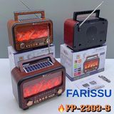 212 Farissu FP-2393S Retro Tasarımlı Alev Işıklı Bluetooth Hoparlör – Güneş Enerjili, Radyo, Usb, Tf Kart Destekli - Kahverengi