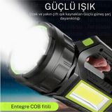 212 Farissu GK-T95 5 Adet 30W Uzun Menzilli Solar Panelli Powerbank USB Çıkış S.o.s Lu Ultra Güçlü Ledli Şarjlı Feneri - 30 W