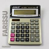 212 Farissu Joınus JS-1200V 12 Hane Büyük Ekran Iki Yönlü Güç Kaynaklı Masaüstü Hesap Makinesi - Beyaz - Siyah
