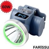 212 Farissu Ultra Güçlü 60W Dijital Göstergeli Kafa Feneri – Şarjlı, Su Geçirmez, 3 Modlu - 1 adet - Renkli